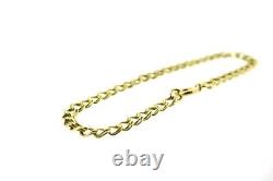 9 ct gold bracelets curb 7 inches double smooth yellow links ladies vintage 1990