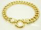 9ct (375, 9k) Yellow Gold Lined Pattern Curb Bracelet With Bolt Lock