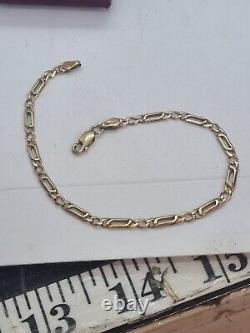 9ct/375 Fancy Link Bracelet 7 & 3/4 Inch