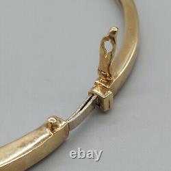 9ct 375 Gold Bangle with 11 Blue Stones, London Assay, BJB, 11g, 6.5cm Wide