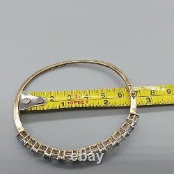 9ct 375 Gold Bangle with 11 Blue Stones, London Assay, BJB, 11g, 6.5cm Wide