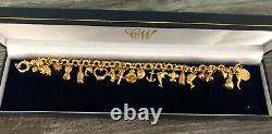 9ct 375 Gold Belcher Charm Bracelet