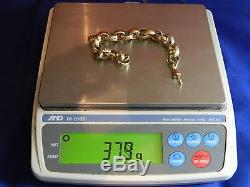 9ct / 375 Gold Heavy Belcher Bracelet Mens Womens 37.9g / 9 / 23cm Brand New