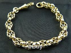 9ct / 375 Gold Stars & Bars Bracelet Mens / Womens / 22.6g / 8 / 20.5cm New
