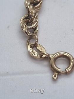 9ct/375 Rope Bracelet 8.25 Inch Long
