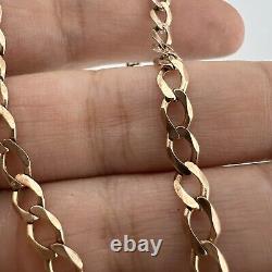 9ct 375 Rose Gold Mens Women's 5mm Curb Link Bracelet 8.5 inches 4.6gr Italy