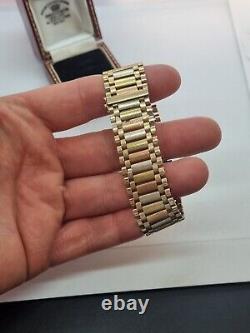 9ct/375 Tri-coloured Bracelet 7.25 Inch Long 34 Grams