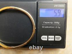 9ct (375)Yellow Gold Bangle. Fully Hallmarked. 5.9 Grams. Scrap or Wear