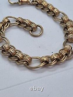 9ct/375 Yellow Gold Fancy Link Rollerball Bracelet 7.5 Inch 20.85 Grams
