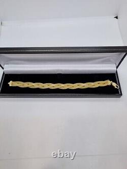 9ct/375 Yellow Gold Plait/mesh Bracelet 8 & 1/4 Inch