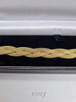 9ct/375 Yellow Gold Plait/mesh Bracelet 8 & 1/4 Inch