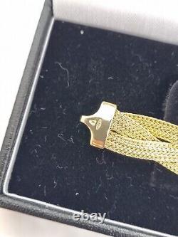 9ct/375 Yellow Gold Plait/mesh Bracelet 8 & 1/4 Inch