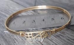 9ct 375 Yellow Gold Rennie Mackintosh Bangle, 5.3g, VGC, Full Assay Hallmarks