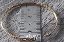 9ct 375 Yellow Gold Rennie Mackintosh Bangle, 5.3g, VGC, Full Assay Hallmarks