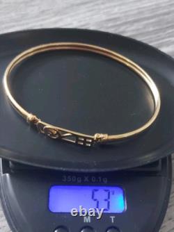 9ct 375 Yellow Gold Rennie Mackintosh Bangle, 5.3g, VGC, Full Assay Hallmarks