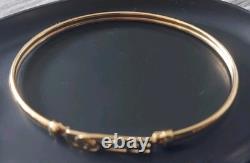 9ct 375 Yellow Gold Rennie Mackintosh Bangle, 5.3g, VGC, Full Assay Hallmarks