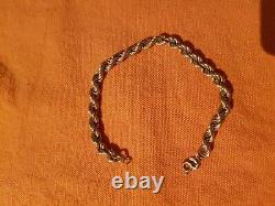 9ct 375 Yellow Gold Rope Chain Bracelet 18cm