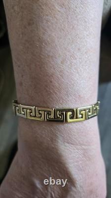 9ct 375 gold bracelet Greek key 9 carat 375 9k yellow gold hallmarked 11.9g