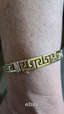 9ct 375 gold bracelet Greek key 9 carat 375 9k yellow gold hallmarked 11.9g