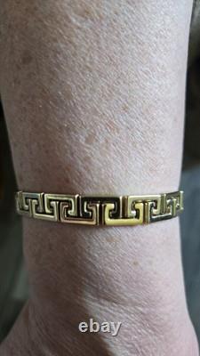 9ct 375 gold bracelet Greek key 9 carat 375 9k yellow gold hallmarked 11.9g