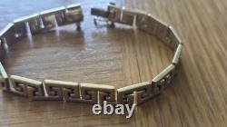 9ct 375 gold bracelet Greek key 9 carat 375 9k yellow gold hallmarked 11.9g