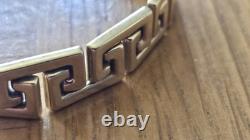 9ct 375 gold bracelet Greek key 9 carat 375 9k yellow gold hallmarked 11.9g