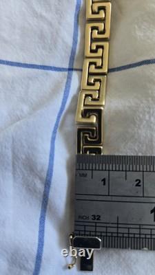 9ct 375 gold bracelet Greek key 9 carat 375 9k yellow gold hallmarked 11.9g