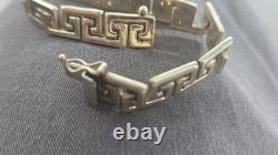 9ct 375 gold bracelet Greek key 9 carat 375 9k yellow gold hallmarked 11.9g