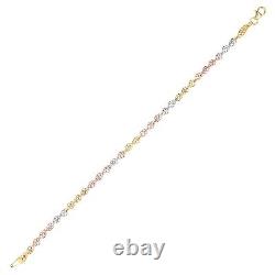 9ct 3 Colour Gold Bracelet 7.5 Inch Length Infinity Design by Citerna