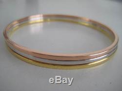 9ct 3 colour gold SET of 2mm super value slave bangles