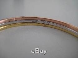 9ct 3 colour gold SET of 2mm super value slave bangles