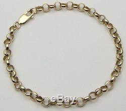 9ct 9Carat Yellow Gold Belcher Bracelet 9 Inches UK SELLER