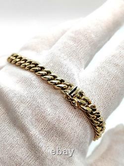9ct 9 Carat Gold Curb Bracelet 7mm wide 21cm long Retro Jewellery Jewelry