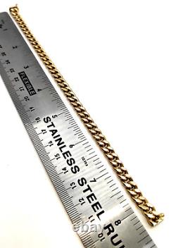 9ct 9 Carat Gold Curb Bracelet 7mm wide 21cm long Retro Jewellery Jewelry