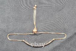 9ct 9 carat yellow gold faceted bar slider toggle tassel bracelet adjustable