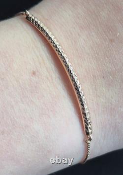 9ct 9 carat yellow gold faceted bar slider toggle tassel bracelet adjustable