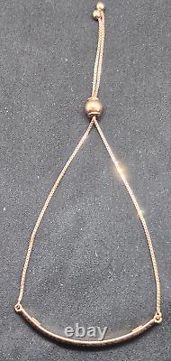 9ct 9 carat yellow gold faceted bar slider toggle tassel bracelet adjustable