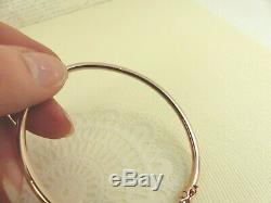9ct 9carat Rose Gold Plain Bangle with Clasp 6.8'' 3mm width