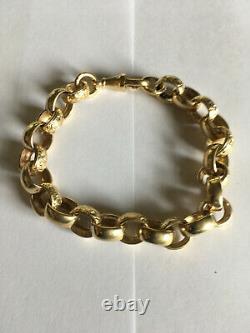 9ct/9carat Solid Gold, Man's/Men's/Gent's, Belcher Link Bracelet, 33.4 Gram's