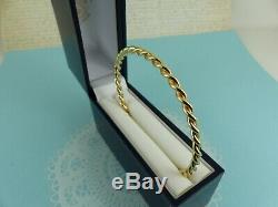 9ct 9carat Solid Yellow Gold Twist Slave Bangle no clasp 4mm width, 17 grams