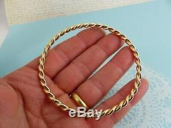 9ct 9carat Solid Yellow Gold Twist Slave Bangle no clasp 4mm width, 17 grams