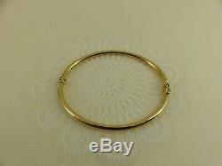 9ct 9carat Yellow Gold Plain Bangle with Clasp 6.8'' 3mm width