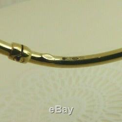 9ct 9carat Yellow Gold Plain Bangle with Clasp 6.8'' 3mm width