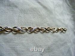 9ct 9k Gold & Diamond Infinity Bracelet White Yellow Gold Figure 8 Bracelet