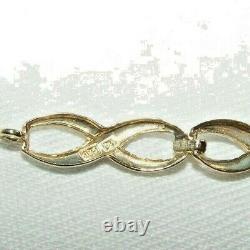 9ct 9k Gold & Diamond Infinity Bracelet White Yellow Gold Figure 8 Bracelet