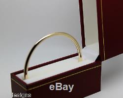 9ct 9kt FULL SOLID Heavy Yellow gold 4mm wide GOLF bangle 65mm inside diameter