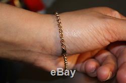 9ct Belcher Style Bracelet 375 Yellow Gold Secure Parrot Clasp-3mm- AS NEW