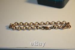9ct Belcher Style Bracelet 375 Yellow Gold Secure Parrot Clasp-7mm wide- AS NEW