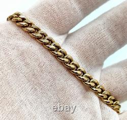 9ct Carat Gold Curb Bracelet 7mm wide 21cm long classic Retro Jewellery Jewlry