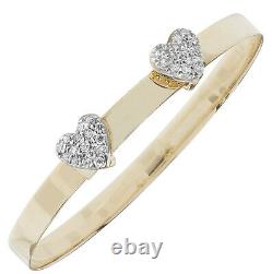 9ct Carat White/Yellow Gold Baby Girl Bangle